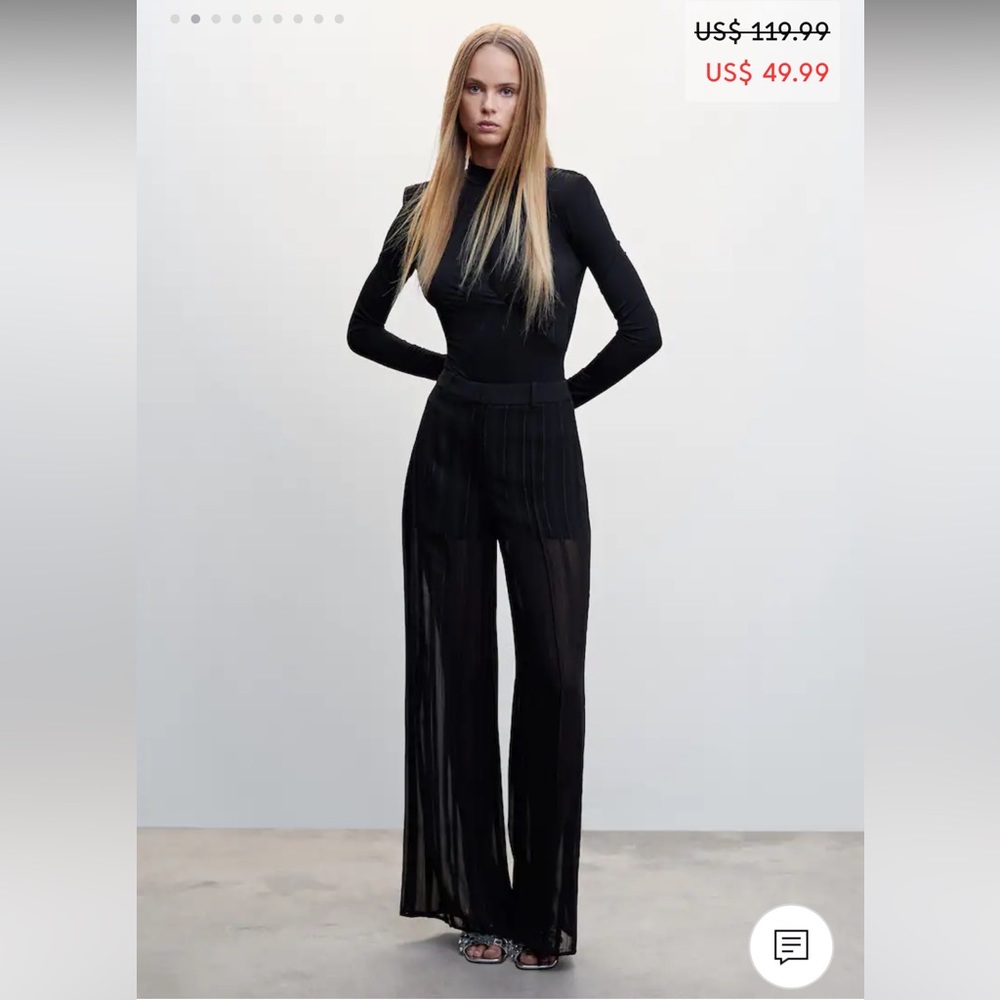 Mango semitransparent pinstripe pants